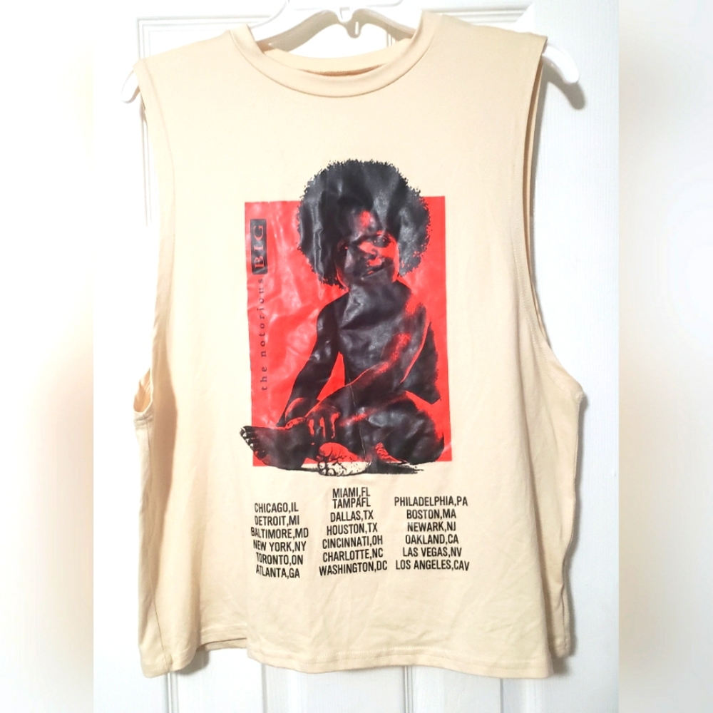 Graphic Print Sleeveless Top - Cream and Red